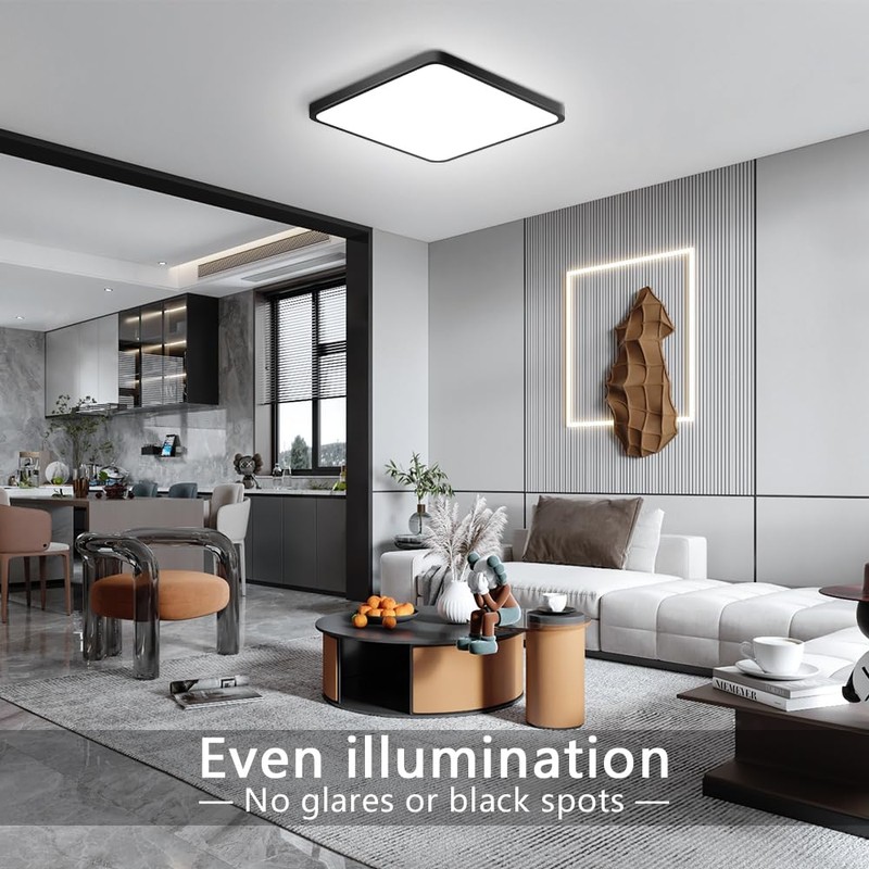9Inch 18W Square LED Ceiling Light Fixtures Flush Mount, 5000K