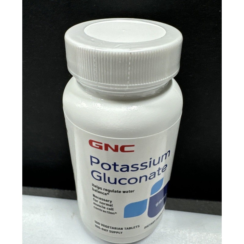 GNC: Potassium Gluconate 99 MG 100 Vegetarian Tablets/100 Day Supply