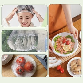 50 Pieces Disposable Plastic Shower Cap, Hair Cap, Elastic Waterproof Shower Cap for Salon, Spa, Travel, Home Use, Hotel, Shower (42 cm)