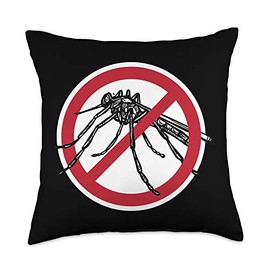 VepaDesigns Novelty No Mosquito Sign Anti Insect Pest Control Cool Novelty Gifts Throw Pillow, 18x18, Multicolor