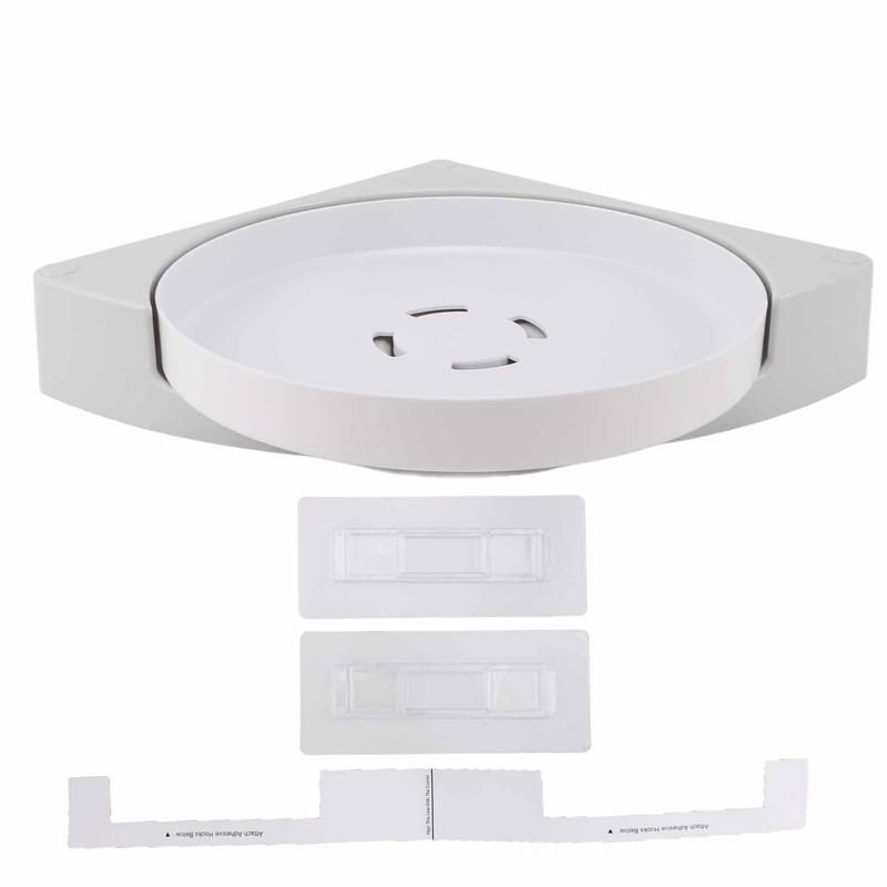 Shower Caddy Corner Rotate Wall Mount Easy Install Modern Plastic