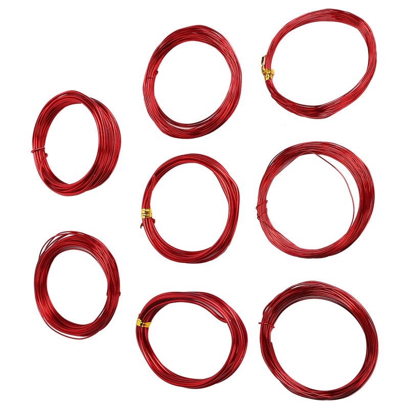 8 Rolls 0.6‑3mm DIY Jewelry Beading Wire Aluminum Craft Wire