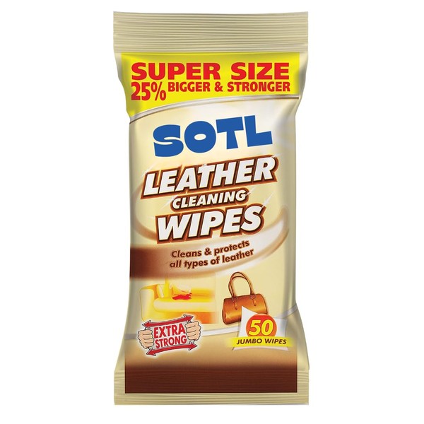 SOTL® Leather Cleaning Wipes Conditioning & Protecting Formula Removes Dirt,