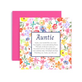 Huxters Auntie Loving Birthday card for Auntie Poem - Heartfelt Poem of Love and Kindness (Auntie)