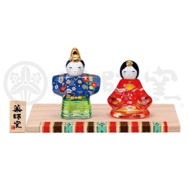 Yakushi Kiln Peach Festival Hina Doll Color Painting Glass Standing Hina (Hana Yuzen)