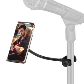 Phone Holder Mount Adjustable Phone Holder, Flexible Phone Holder for Microphone Stand, Videos 360 Swivel Flexible Gooseneck Mic Stand Phone Holder Recording Universal