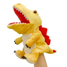 Double Bread Plush Animal Hand Puppets,Dinosaur Hand Puppets,Dinosaur Toys Plush Puppet Stuffed Hand Puppet,Soft & Cuddly Hand Puppets for Kids Role Play, Interactive Games, Triceratops