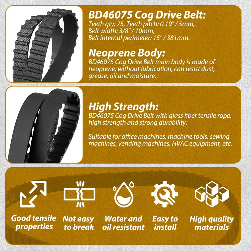 HASMX Cog Drive Belt Replacement Drive Belt for Disc Sander