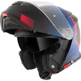 Bogotto H271 Wayke Flip-Up Helmet, Matte Black/Red/Blue, XL