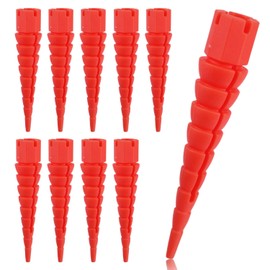 10pcs Wood Anchors for Screws, Plastic Wood Anchor Stripped Screw Hole Repair Fixing Stripped Screw Holes for #2 to #16 Wood Screws Holes from Stripped to Gripped (Red)