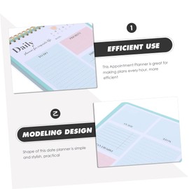 Gadpiparty Daily Study Planner Notepad for Homeschool Lightweight Appointment Notepad with Hourly Schedule Bookmark Portable Management Journal for Work Study and Daily To Do List