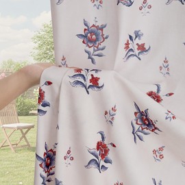 StangH Printed Flax Linen Curtains, Elegant Floral Pattern Farmhouse Bohemian Retro Style for Living Room/Bedroom/Hotel/Office, 52x96Inch, Burgundy Red, 2 Panels