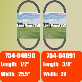 HKAOSDUUH GW-1916657 & GW-1916658 (1/2" x 25.5" & 3/8" x 29") Garden Tillers Forward Drive Belts fits MTD 954-04090 954-04091 Troy-Bilt 1916657 1916658 754-04090 754-04091 Lawn Mower