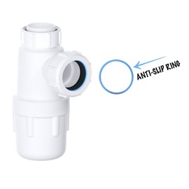 Universal Bottle Trap 32mm 1-1/4" with Anti-Slip Ring, Kitchen Sink Waste Kit, BS EN2574-1 Compliant Urinal Bottle Sink Trap for Efficient Drainage