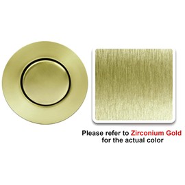 Garbage Disposal Switch, Cordless Air On Off Kit for Food Waste Disposer, Brushed Gold, SHORT 2.5" Sink Top Push Button by CLEESINK