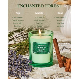 M&SENSE Candles, Enchanted Forest Scented Holiday Candles, Glittering Candles Gifts for Women, 8.8 oz 50 Hours Long Last Burning Natural Soy Candle, Green Candles for Christmas Winter Home Decor