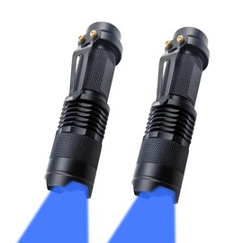 XINFEIBEI 2 Pack Blue LED Flashlight Single Mode Compact Blue Flashlight Adjustable Focus for Outdoor Adventures Night Fishing