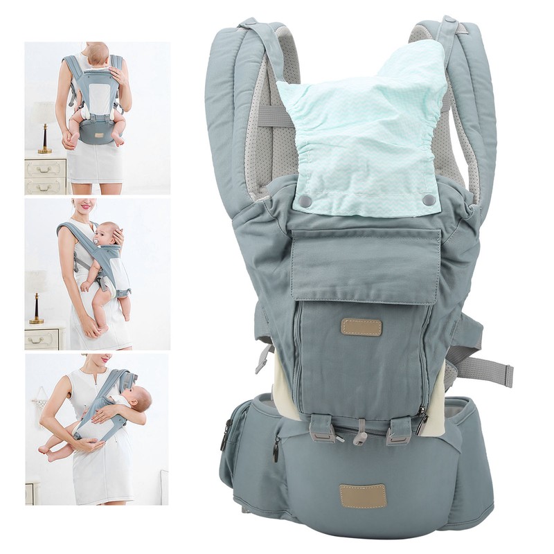 Adjustable Baby Carrier Breathable Newborns Toddlers Ergonomic Thickening HipseatCyan