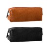 2-Piece Corduroy Pencil Case, Simple Plain Pencil Case, Large Stationery