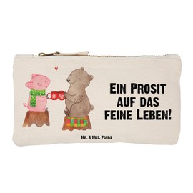 Mr. & Mrs. Panda Make Up Bag Mulled Pig Sause, White, Hand Drawn