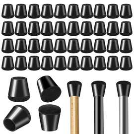 YSWOVUO Pack of 40 Chair Leg Caps, Small Protective Caps for Chair Legs, 14-20 mm, Chair Leg Protectors with Felt Made of TPR (thermoplastic rubber), Chair Felt Gliders for Round Chair Legs, Furniture