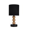 Lexi Lighting Cara Table Lamp, Black/Timber, E14 Lamp Holder, Cozy