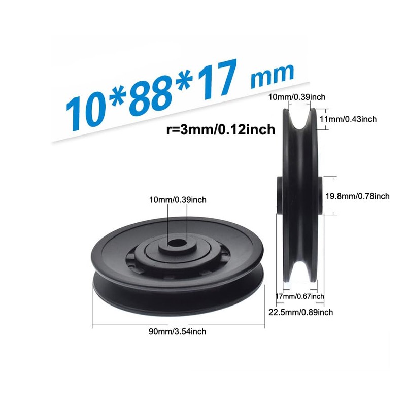 SquEqu 2 Pack Cable Pulley System Bearing Replacement Nylon Universal