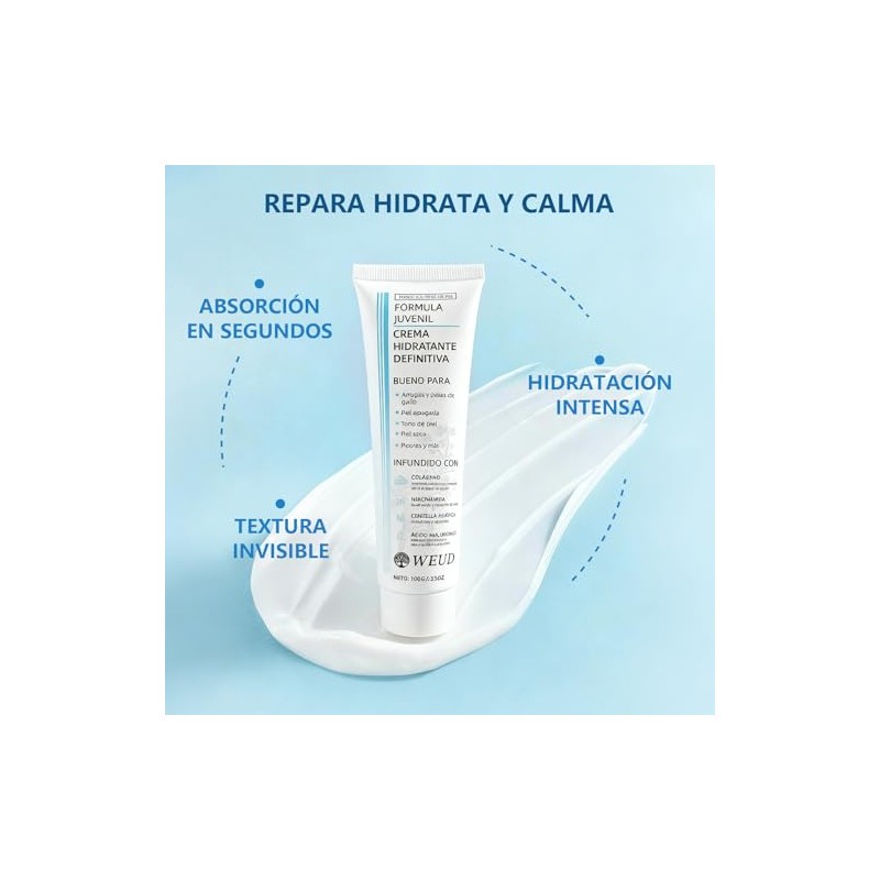 WEUD Crema Coreana Original, Crema Hidratante con Niacinamide, Centella Asiática,