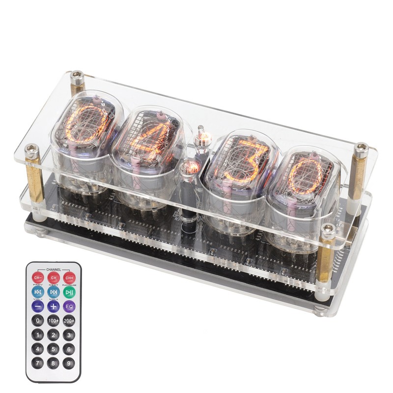 IN12 Glow Tube Clock with Remote Controller Electronic Digital Tube
