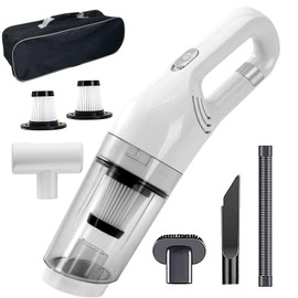 Car Handheld Vacuum Cordless Cleaner, 12000Pa Strong Suction Rechargeable Portable Vacuum with Multi-Attachments/Washable Filter for Pet Hair, Home, Office Cleaning