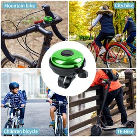 Xthuge Classic Bike Bell, Aluminum Bicycle Bell, Loud Crisp Clear Sound Bicycle Bike Bell for Adults Kids(Green-Right Hand Use2 Pack)