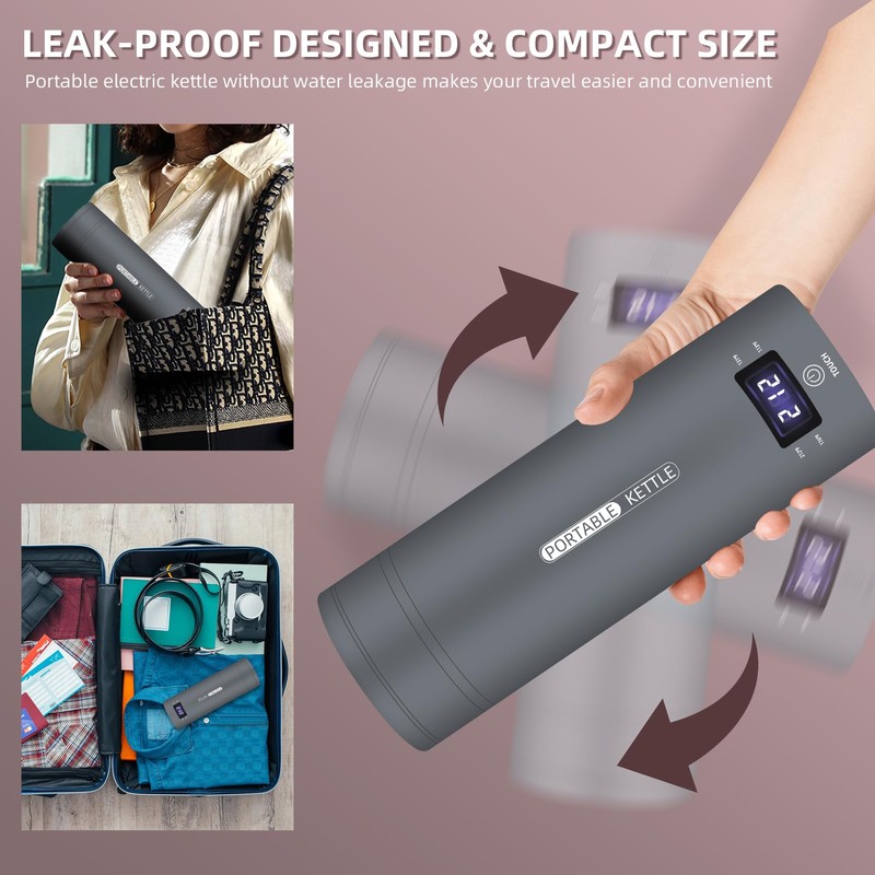 Travel Electric Kettle Portable Small Mini Tea Coffee Kettle Water
