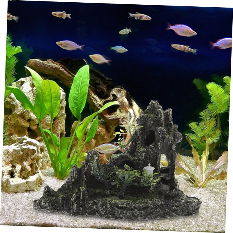 Levemolo Fish Tank Decoration Realistic Resin Rockery Large Scale Fish