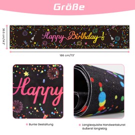 Magiccute Tablecloth Birthday Decoration Black White Party Tablecloths Birthday Happy Birthday Table Decoration for Children Girls Boys Birthday Party Decoration