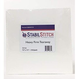 Heavy (3.0 oz.) Firm Tearaway Stabilizer 7.5" x 7.5" 250 Pack Embroidery Stabilizer