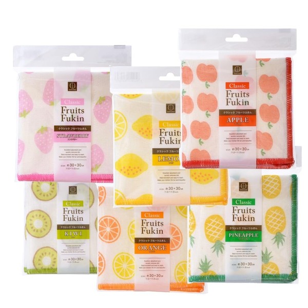 Kokubo Classic Fruit Dish Towel, Rayon, Table Wipe, 8 Layers,