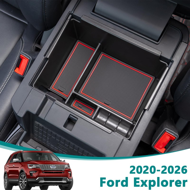 TOPINSTALL 2020-2026 Ford Explorer Console Organizer Tray - Compatible with