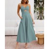 BTFBM Women 2025 Summer Spaghetti Strap Midi Dress Sleeveless V