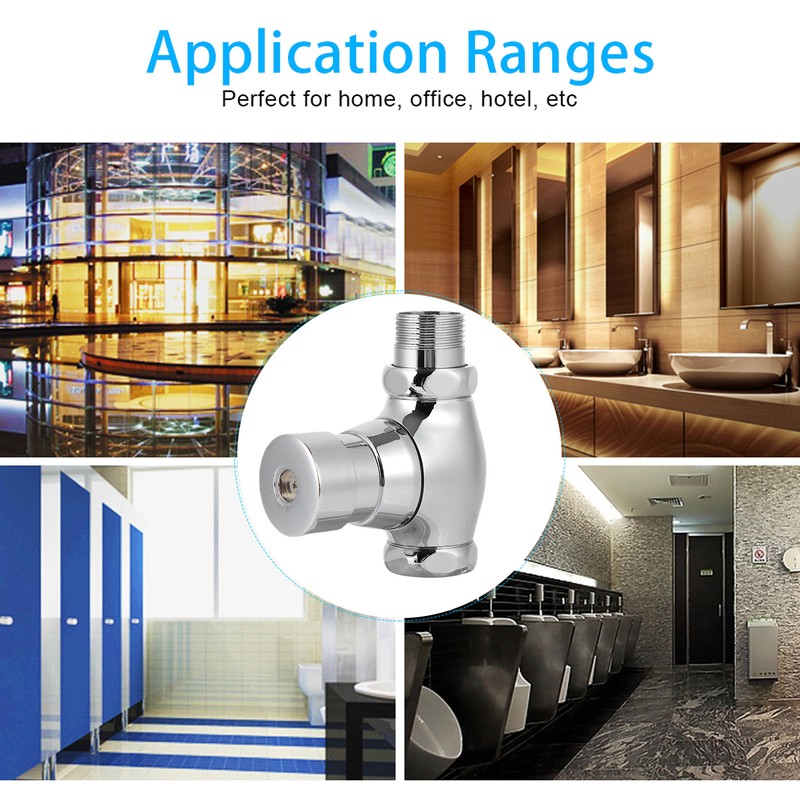 Urinal Flush Valve Brass Hand Pressing Delay Self Closing Bathroom