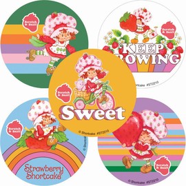 SmileMakers Retro Strawberry Shortcake Scented 2.5" Stickers 50 ct