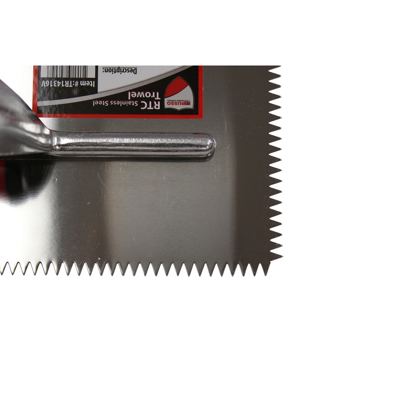 RTC 1/4" x 3/16" V Notch Stainless Steel Tile Trowel