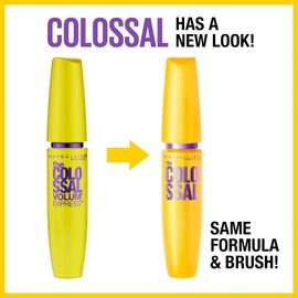 Maybelline Makeup Volum' Express The Colossal Washable Mascara, Glam Black Mascara, 0.31 fl oz