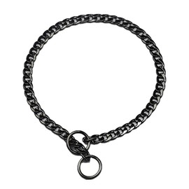 Stainless Steel P Chock Metal Chain -JYHY Dog Necklace Collars Walking Training Pet Supplies for Small Medium Large Dogs (20" (Neck Fits 16"-18"), Black)