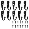 NYANDELMO ND-0046-R06-BK10 Wall Hooks, Antique Hooks, Black, Set of 10