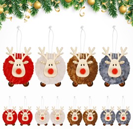 Pack of 12 Christmas Tree Pendants, Tree Pendants, Christmas Elk Decoration, Reindeer Tree Decoration for Christmas Decoration and Party, DIY Christmas Decoration, Holiday Party