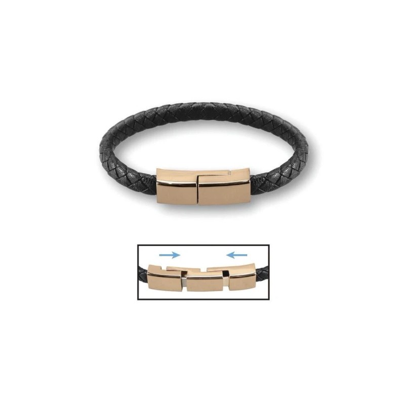 Sontax Bracelet Faux Leather Braided USB-A Lightning Fast Charging/Data MFi-Certified