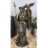 Greek Goddess Athena Wearing Helmet With Spear Aegis Shield And