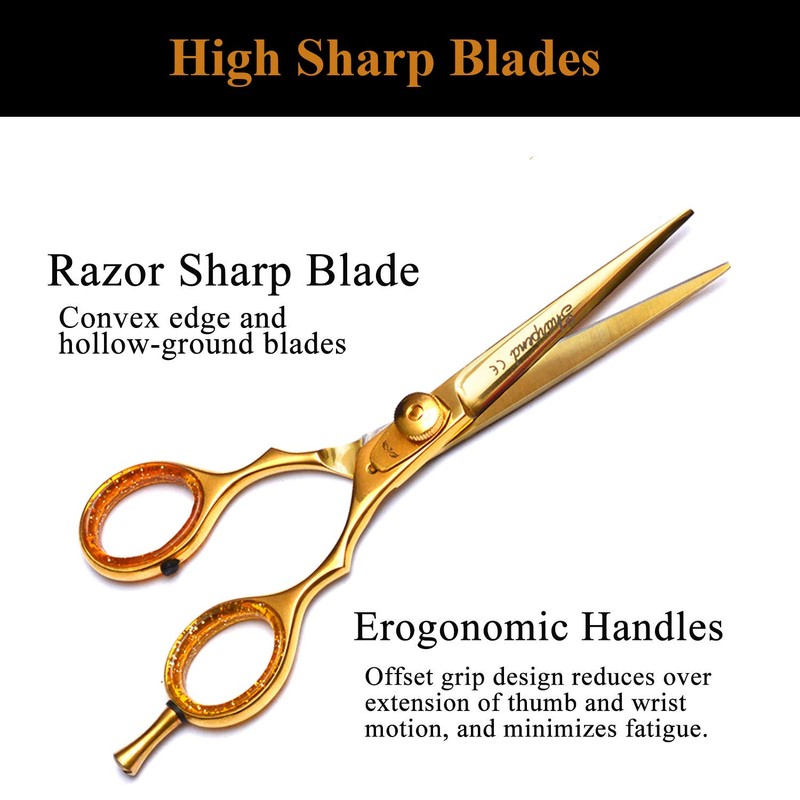 Professional 5.5 inch Hair Cutting Scissors Thinning Shears Set Sharpend
