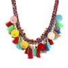 Lureme Bohemian Handmade Colorful Braided with Pom Pom and Tassels