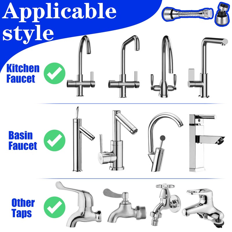 Pack of 2 Flexible Water Saving 360° Swivel Stainless Steel